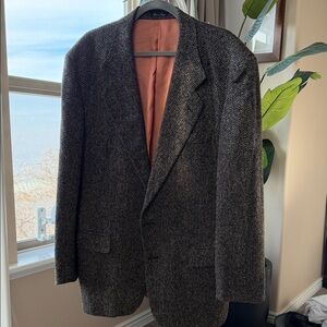 Men's Gray Herringbone Blazer